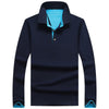 Men'S Casual Long-Sleeved Cotton Polo Shirt Youth Lapel Solid Color Long-Sleeved T-Shirt Men