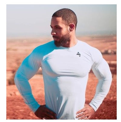 Autumn New Fitness Long Sleeve Men\'s Elastic Breathable T-shirt with Pure Colour and Simple Leisure Underwear Training Suit